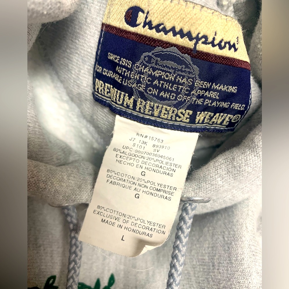 Vtg Champion Camp Thunderbird Reverse Weave Hoodie Size L - Picture 3 of 5